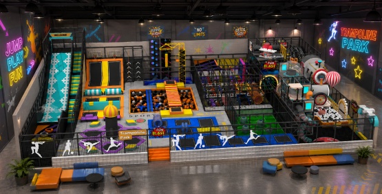 Large Jumping Park Indoor Facility (800–1200+ sqm)