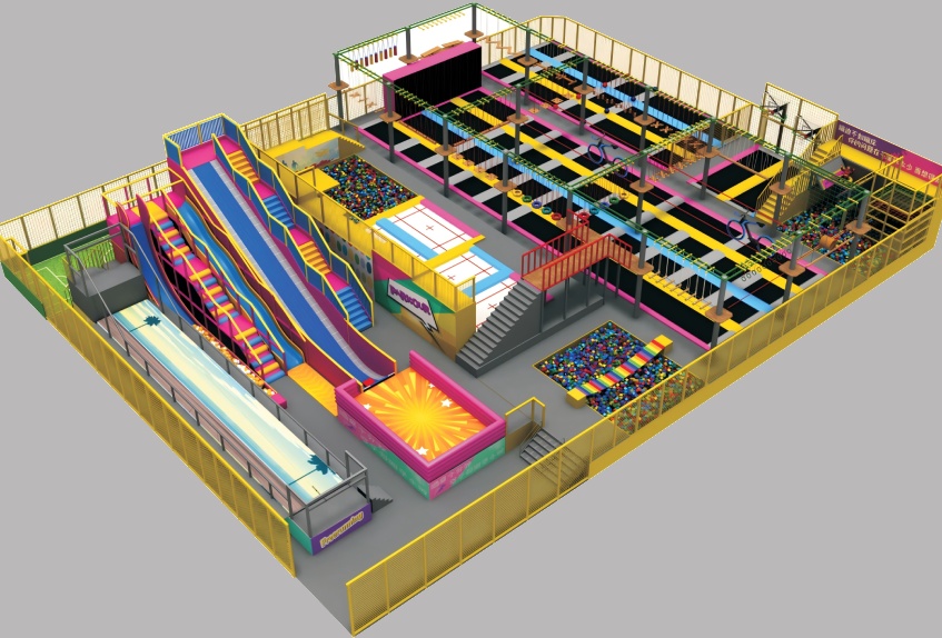 Large Jumping Park Indoor Facility (800–1200+ sqm)