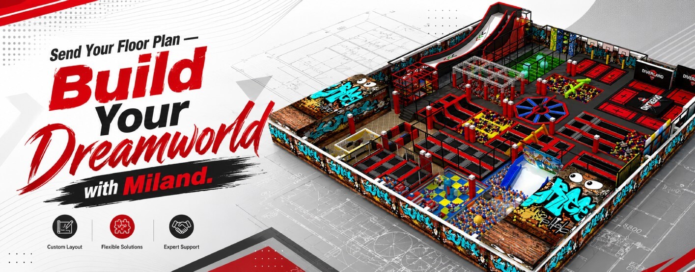 Customize Your 3,000 SQM Commercial Trampoline Park with Miland