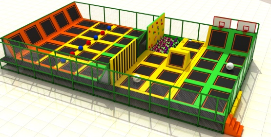 100 SQM Trampoline Park Layout